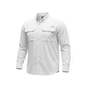 Columbia Men's White PFG Tamiami II Long-Sleeve‎ Outdoor Fishing Shirt - 5X Tall